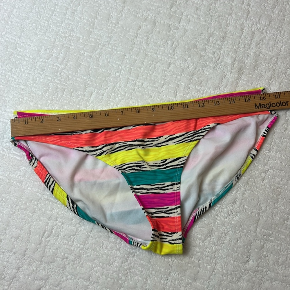 OP Pink, Yellow, Orange and Black and White Zebra Bikini Swimsuit bottoms XL - Picture 6 of 6